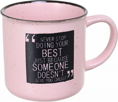 Чашка Motivation Pink 340 мл, керамика Bella Vita