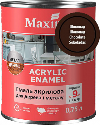 Емаль акрилова Maxima шоколад мат 0,75л 0,75кг