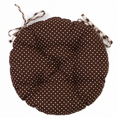 Подушка на стул Lucy 40 см коричневый горошек La Nuit