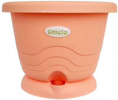Горшок пластиковый Омела Омела Пастель 1,6 литра круглый 1,6л персик 