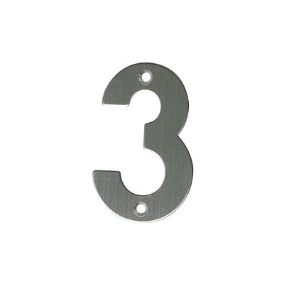 Цифра «3» нержавіюча сталь сірий 100 мм Amig 6771