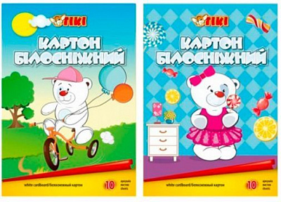 Набір картону А4 білий 10аркушів Тікі