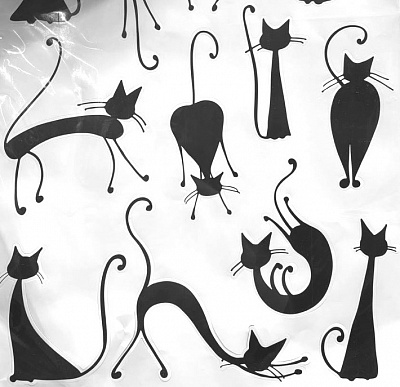 Декоративна наліпка Наш Декупаж Котики силуети 49x70 см