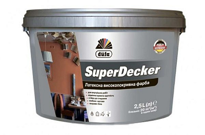 Краска латексная поливинилацетатная Dufa Dufa SuperDecker глубокий мат белый 2,5л 