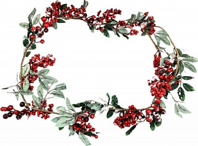 Гирлянда хвойная внутренняя 1,5м с ягодами и листьями 501629-6 