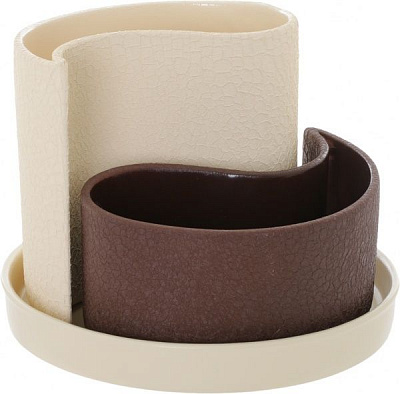 Горщик керамічний Оріана-Запоріжкераміка Капля шовк фігурний 2л (018-0-015) темний шоколад