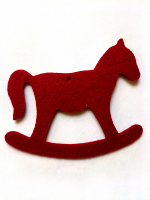 Елочная игрушка КОМФОРТ ТЕКСТИЛЬ ГРУП ТОВ Новогоднее украшение Лошадь 12,7 x 6 см красный