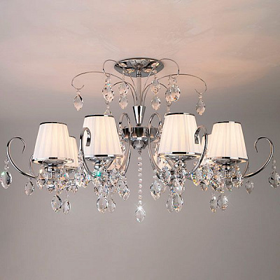 Люстра стельова Strotskis Rosalva 8x40 Вт E14 хром/білий 10021/8