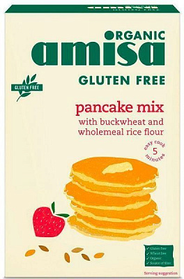Смесь для выпекания Organic Pancake Mix Gluten 180 г TM AMISA (8000019429321) 