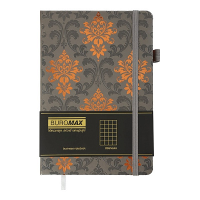 Блокнот недатований Royal А5 96 арк. клітинка сірий Buromax A5