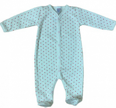 Комбинезон детский для девочки Моя планета горошек Кмб302-9 р.62 белый 