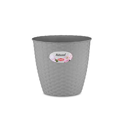 Вазон пластиковый Stefanplast Natural круглый 3 л серый (73826) 