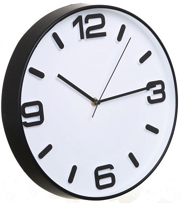 Часы настенные Черточки-Цифры 30,6 см черный