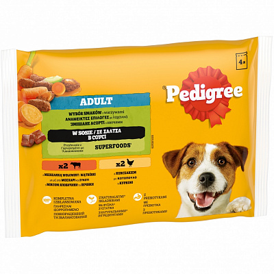 Корм вологий Pedigree мікс смаків 4х100 г 400 г
