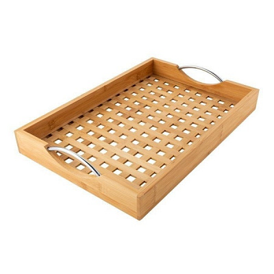 Поднос бамбуковый с металическими ручками 43 x 29 x 5 см (7T8223) Florina