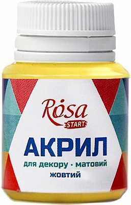 Фарба акрилова жовтий матовий 20 мл Rosa Start