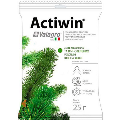 Удобрение минеральное Valagro Actiwin для хвойных и вечнозеленых растений 25 г