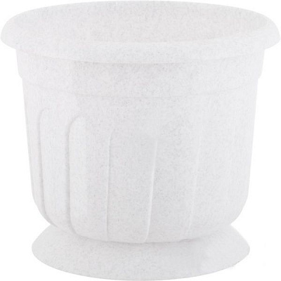 Горшок пластиковый Алеана Рина круглый 4,5л белый с серым (112053) 