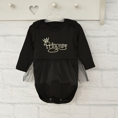 Боди для девочки Blanka Принцесса р.68 черный 110022 