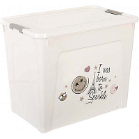 Ящик для хранения Smiley Paris Chic 40 л кремовий 390x490x320 мм