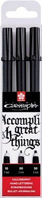 Набор ручек Sakura для калиграфии PIGMA CALLIGRAPHER 3 штуки 