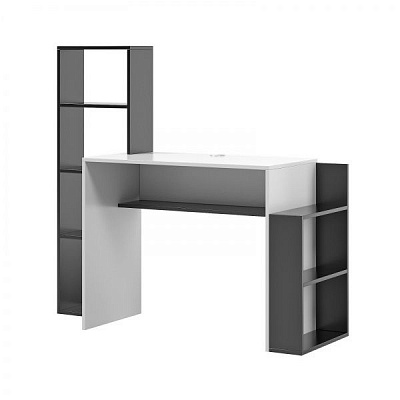 Стол Вудус Густав левый белый/графит 