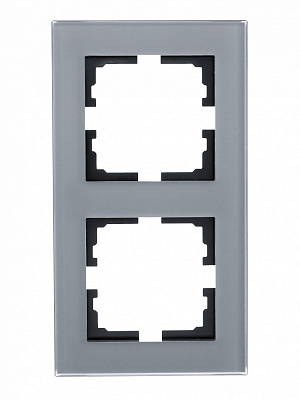 Рамка двухместная Lezard Vesna вертикальная асфальт 742-M6980-152