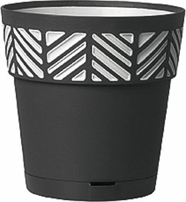 Горщик пластиковий Stefanplast Opera Orfeo круглий 11,8л графіт (94603)