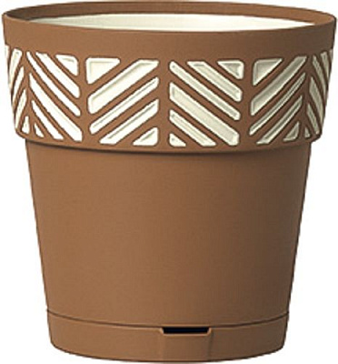 Горшок пластиковый Stefanplast Opera Orfeo круглый 11,8л терракотовый (94601) 