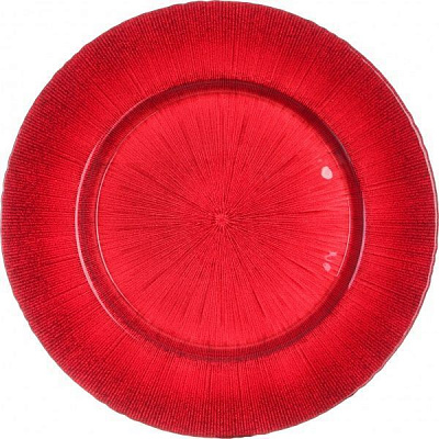 Блюдо Crystal 33 см красное Dekor Cam 