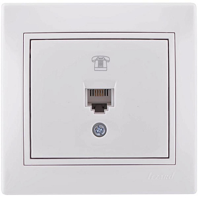 Розетка телефонная Lezard Mira TF-евро белый
