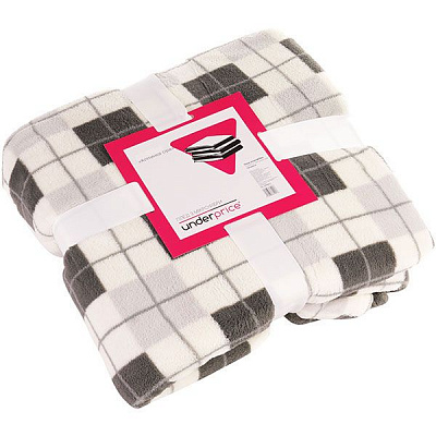 Плед микрофибра Underprice Клетка серый 200x220 см