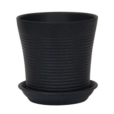 Горщик керамічний Оріана-Запоріжкераміка Вуаль №1 різний крошка круглий 4 л чорний