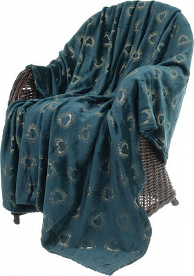 Плед Basic Shine Hearts 200x220 см темно-зелений із малюнком La Nuit