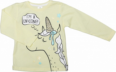 Футболка для девочек Luna Kids с принтом Unicone р.104 ваниль 