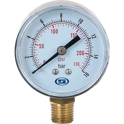 Манометр Gross вертикальний 50 мм, 16.0 Bar