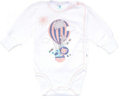 Боді дитяче Minikin з запахом р.56 білий з кораловим 194000356