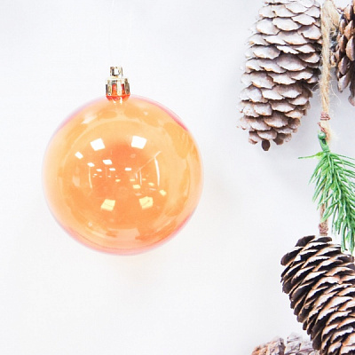 Куля новорічна 8 см T21-44 80 мм жовтий T21-44 yellow gold