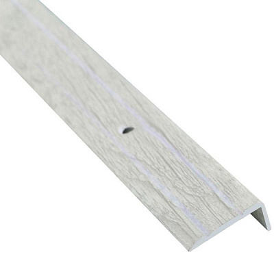 Порожек алюминиевый декорированный Braz Line рифленый с отверстиями 24,5х10x900 мм дуб беленый