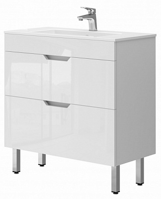 Тумба напольная ЮВЕНТА Stefania – 80 белая с умывальником 