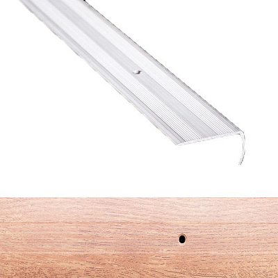 Порожек алюминиевый 14-А Лугалпроф профилированный с отверстиями 21х40x900 мм дуб натуральный 