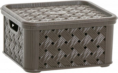 Кошик пластиковий Tontarelli із кришкою Аріанна S 85x166x145 мм