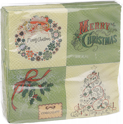 Салфетки La Fleur Винтажная елка 33x33 см 20 шт