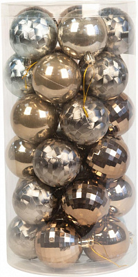 Набор елочных шаров рустик микс цветов d 60 мм 30 шт./уп.