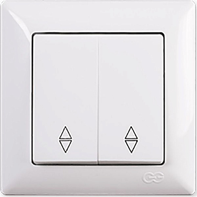 Выключатель проходной двухклавишный Gunsan Visage без подсветки 16 А 250В белый