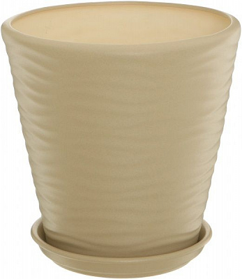 Горщик керамічний Оріана-Запоріжкераміка Нова Хвиля глянець крихта круглий 5,5л бежевий