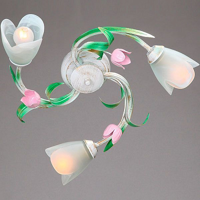 Люстра стельова Vitaluce V1541/3PL 3x60 Вт E14 білий із зеленим