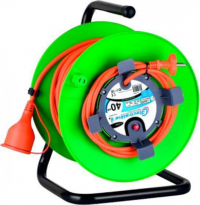 Удлинитель на катушке Electraline без заземления 1 гн. черный 40 м 49054 