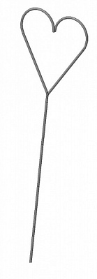 Опора для растений праздничная сердечко 500 мм (белая)