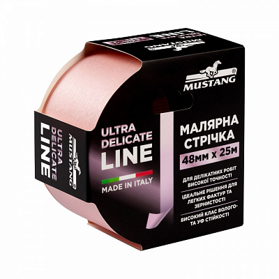 Стрічка малярна Mustang ULTRA DELICATE LINE рожева 48 мм x 25 м
